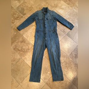 Lucky Brand Women’s Medium Wash Denim Coverall Boiler Suit Size Medium